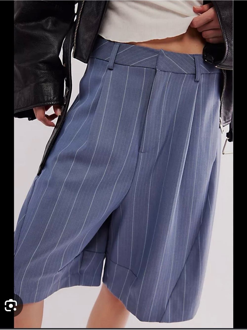 Pinstripe Dress Shorts - Charcoal Gray - Picture 4 of 4